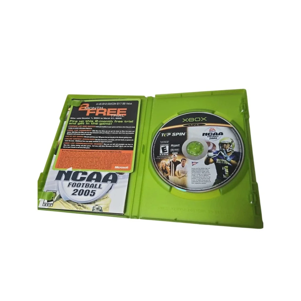 NCAA Football 2005 Top Spin Xbox Bundle Original Game‎ Case Manual CIB Sports